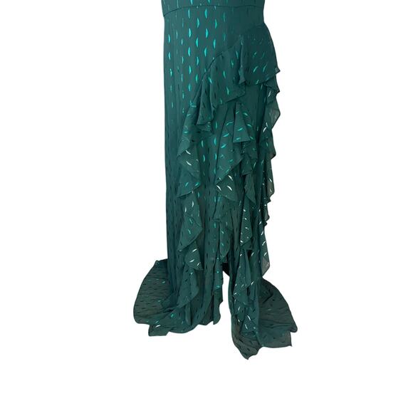 Betsy & Adam Clip-Dot Tiered Ruffled formal Gown in Green size 14 NWT Elegant - Picture 6 of 13